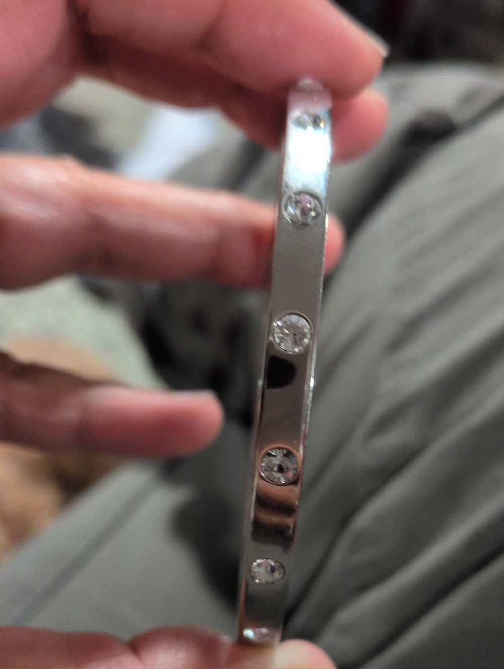 Coach Silver Studded Bangle Bracelet - Picture 8 of 8